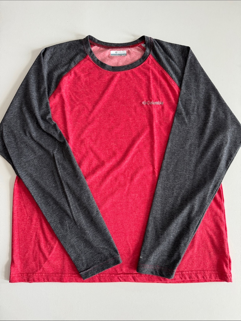 Columbia Long Sleeve Raglan Shirt - Red & Charcoal